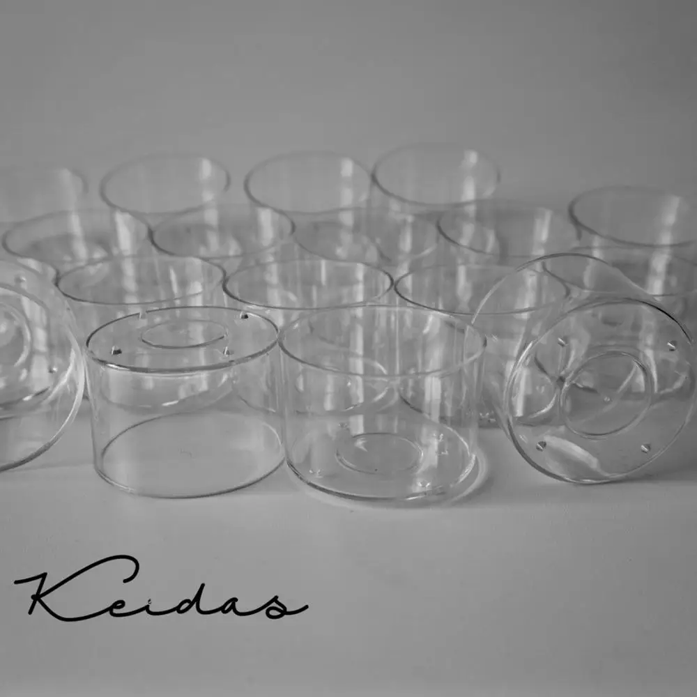 Round Shape Clear Polycarbonate Candle Containers for DIY  Candle Making 20PCS with wicks