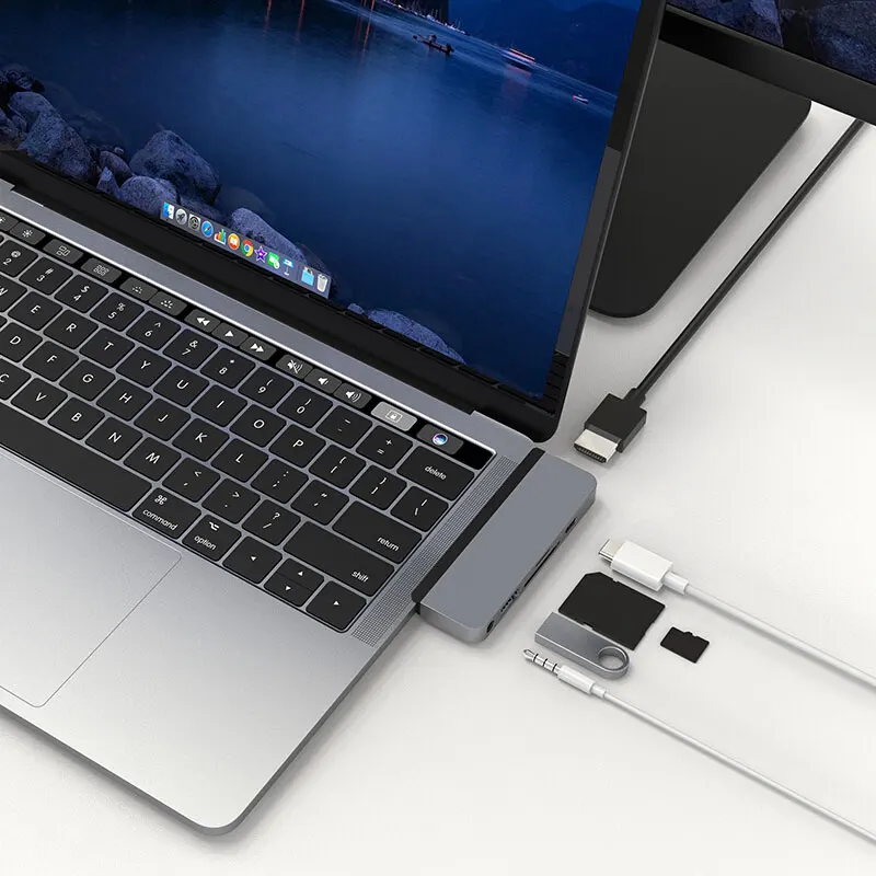 USB C концентратор адаптер с USB-C TYPE C зарядка PD 4K HDMI USB 3,0 3,5 мм наушники с iPad Macbook Pro SAMSUNG note s10 pro