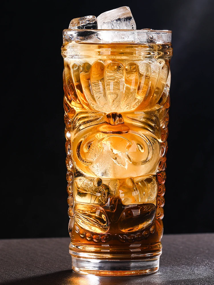 Creative Juice Cup Glass Thickened Tiki Cocktail Cup Grimace Personalized Fruit Tea Cold Drink Beverage Lead-Free