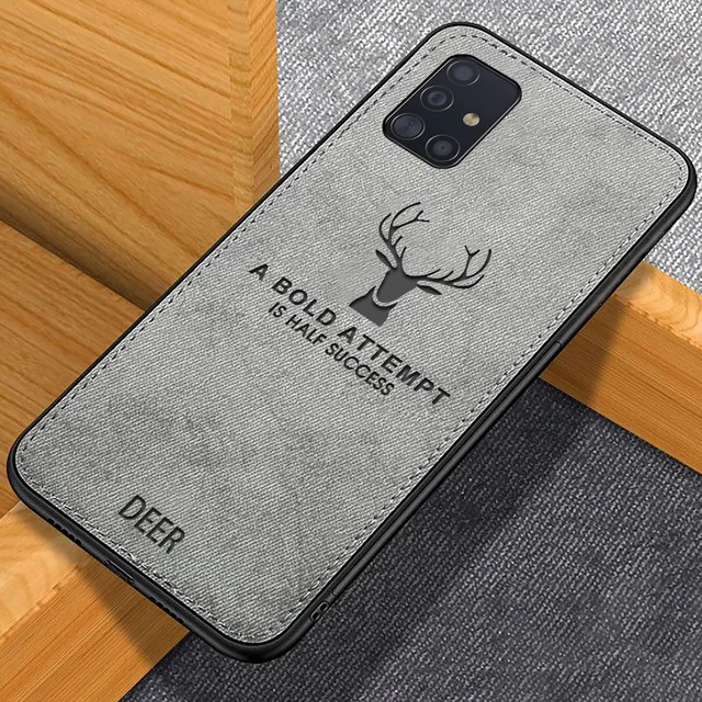 Оригинальный TPU кромка с тиснением Олень чехол для Samsung Галактики A51 A71 A50 A70 A6 A7 A8 A9