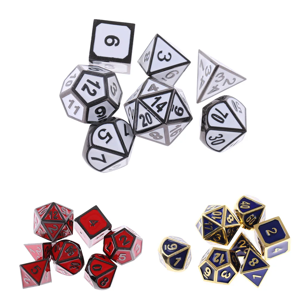 7 шт./компл. D4 D6 D8 D10 D12 D20 Набор кубиков многогранные для Подземелья и Драконы