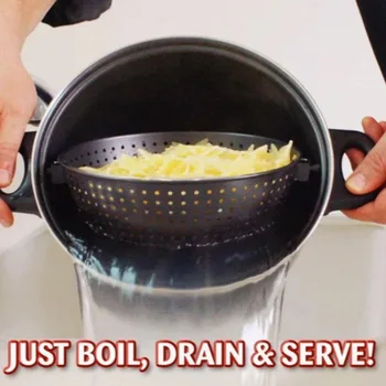 

Two-in-one Multifunctional Cooking Pot Water Filter Non-stick Multi-faceted Pot With Built-in Easy-lock Filter Cover For Home