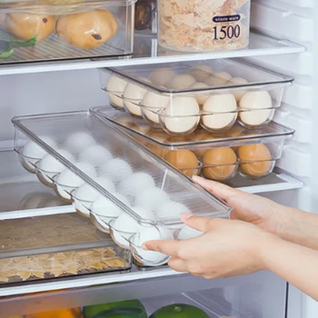 

HOT SALE 2 Pcs 14 Grids Egg Tray Tray with Lid Refrigerator Storage Container Tray Egg Shelf Fresh Storage Box Plastic Shelf Tra