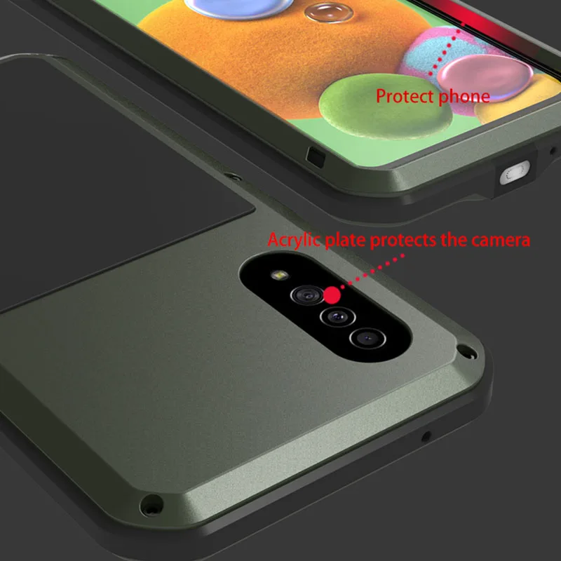 Для samsung Galaxy A90 5G LOVE MEI Броня металлический противоударный чехол из закаленного стекла алюминиевые аксессуары Водонепроницаемый чехол сумка