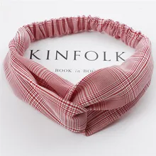 Онлайн Стиль Знаменитостей Женский Крест узел Йога Спорт лицо мыть волосы полоса Ретро узор ручной работы тканевые повязки на голову