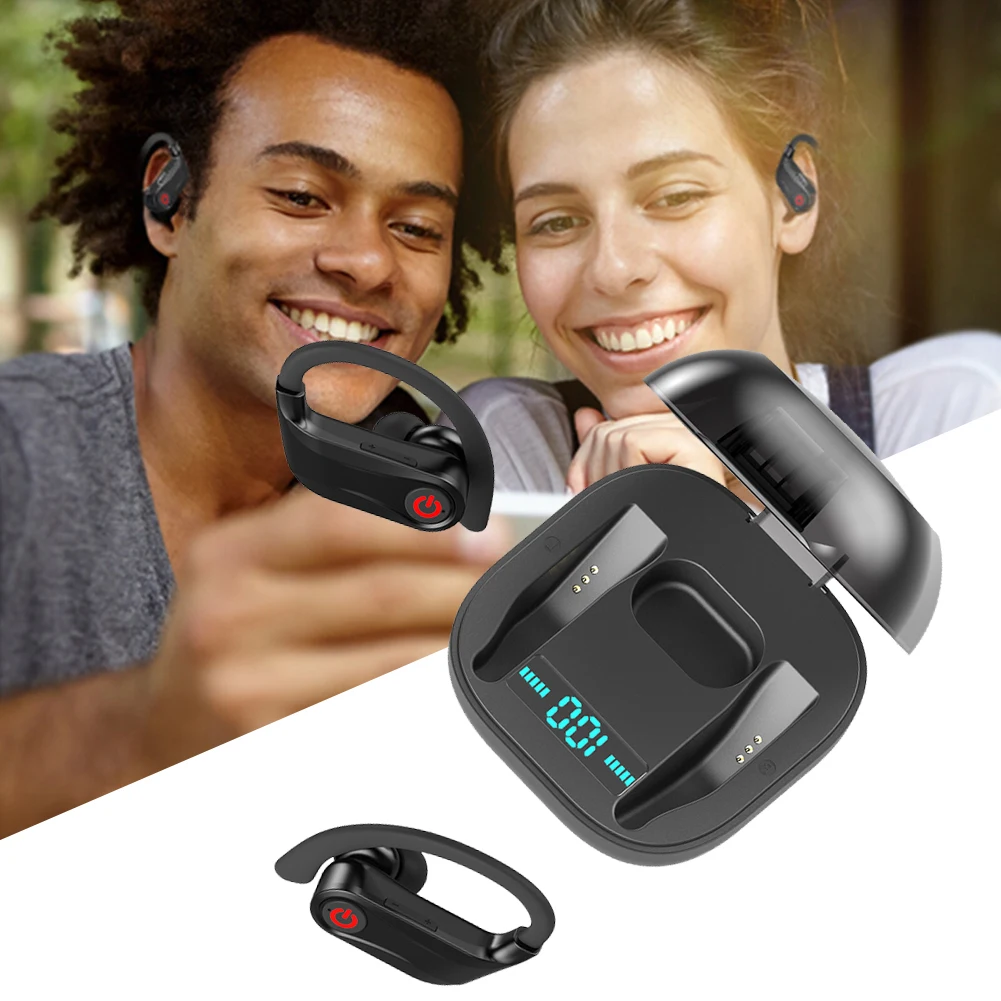 Q62 TWS Bluetooth 5,0 гарнитура беспроводной цифровой дисплей водонепроницаемый беспроводной бинауральные металлические наушники спортивные наушники с микрофоном