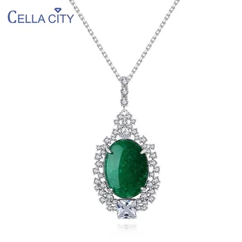 

Cellacity Elegant Silver 925 Jewelry Oval Gemstones Pendant Necklace for Women Anniversary Neck Ornament Female Gift Wholesale
