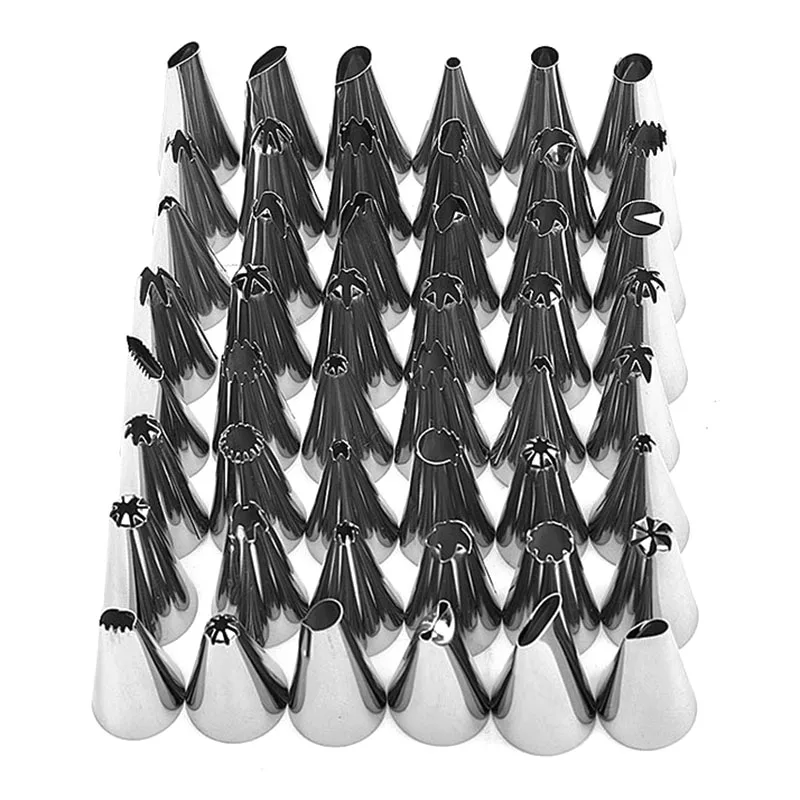 Unibird 8-50Pcs TPU Pastry Bag Tips Home Baking Icing Piping Cream Pastry Nozzles Set Kitchen Cake Decorating Tools with Convert