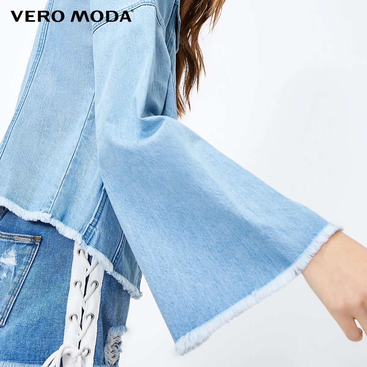 remarkable  Vero Moda 2019 new round collar Denim Jacket coat 318357503