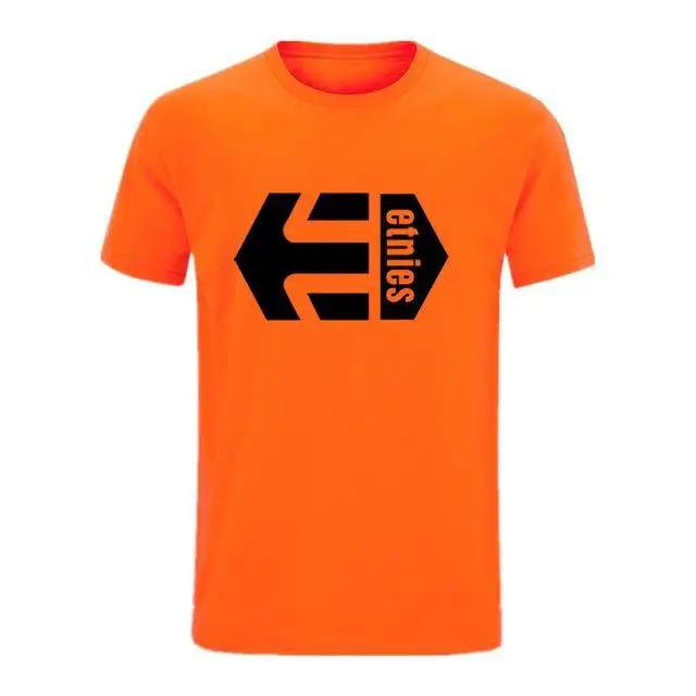 Orange-H Новая Однотонная футболка Etnies, Мужская черная и белая хлопковая футболка, летняя модная футболка для скейтборда, футболка для мальчиков, футболка для скейта, топы - Цвет: Orange-H