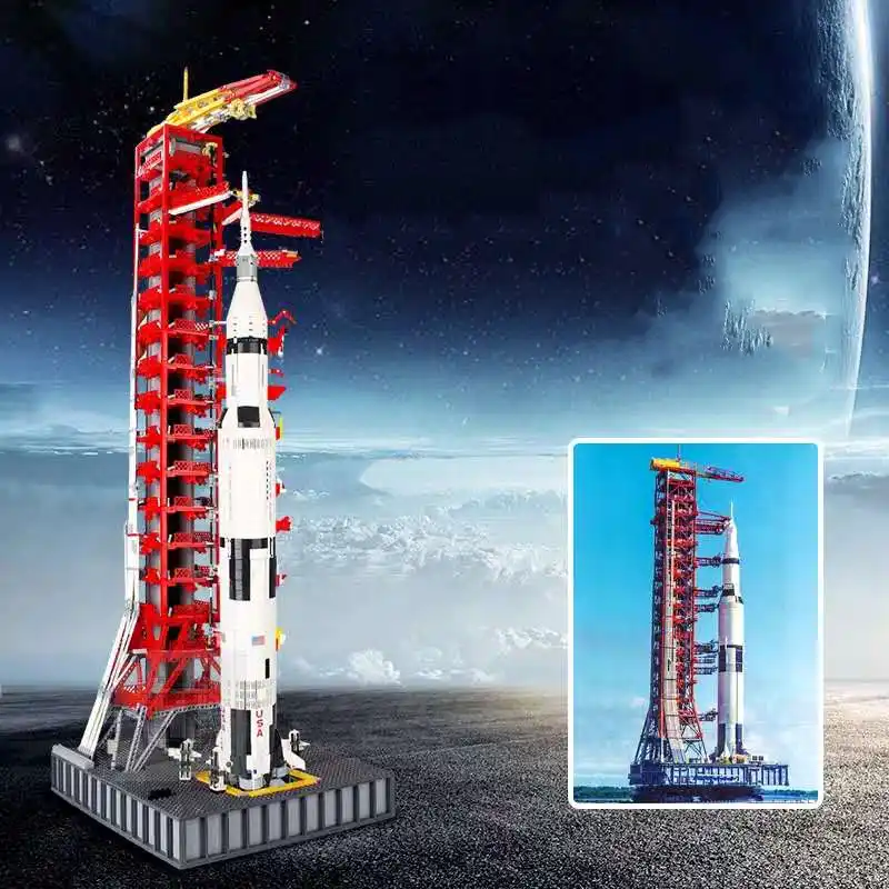 MOC NASA Saturn V Launch Umbilical Technic With For LEGO 21309 3073Pcs