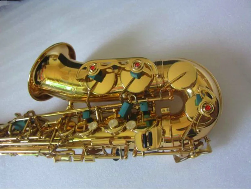 High-quality 875EX Professional Alto Drop E Saxophone Gold Alto Saxophone with Band Mouth Piece Reed Aglet free