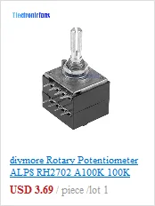 Rotary Potentiometer 50K 100K LOG ALPS RH2702 Audio Volume Control Pot Stereo W Loudness L with Potentiometer Knob Dia. 6mm Shaf