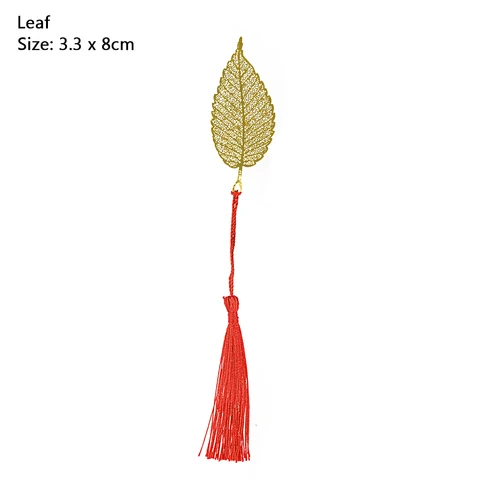 Models Retro Metal Tassel Bookmark Chinese Style Creative Leaf Vein Hollow Book Markers Copper Book Holder Stationery Supply