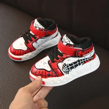 

Hot sales Lovely Spider man cartoon design children casual shoes high quality kids boots running girls boys sneakers tennis