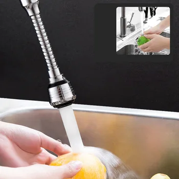 

360 Rotate Shower Head Stainless Steel Faucet Extension Bubbler Kitchen Sink Bathroom Aerator Water Saving Lengthen Tap Filter