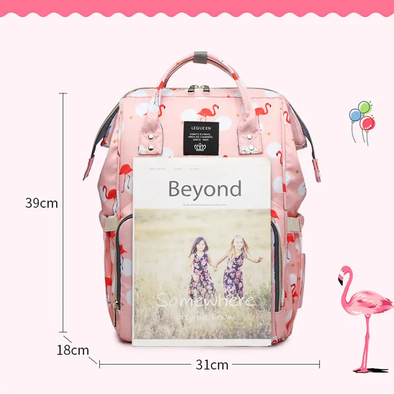 Mummy Maternity Nappy Bag Flamingo Printed Women Backpack Large Capacity Nursing Bags for Baby Care Feminina Mochila Mamae