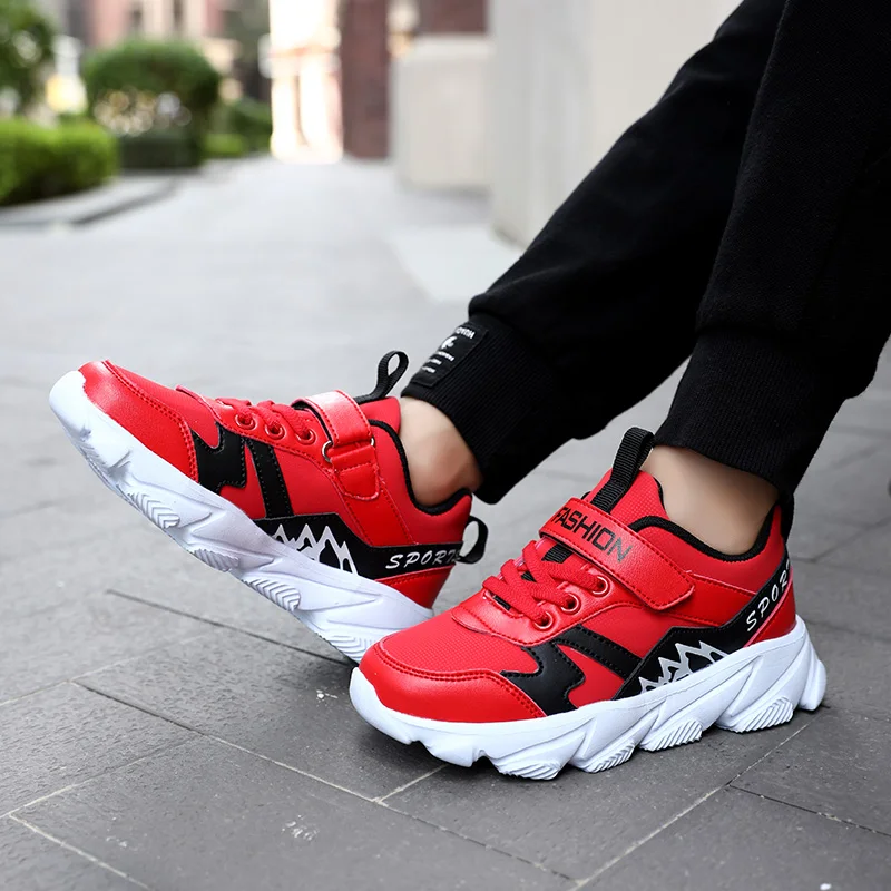 Super Cool Kids Boys Shoes For Sneakers Fashion Red Kids Boy Sport Shoes Outdoor Teenage Trainers Light Children Running Shoes