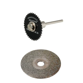 

10 x Diamond Cutting Wheel Discs Blades + 2 Arbor Shaft for Rotary Tools 20mm & 7Pcs Black HSS Saw Blades Cutting Discs