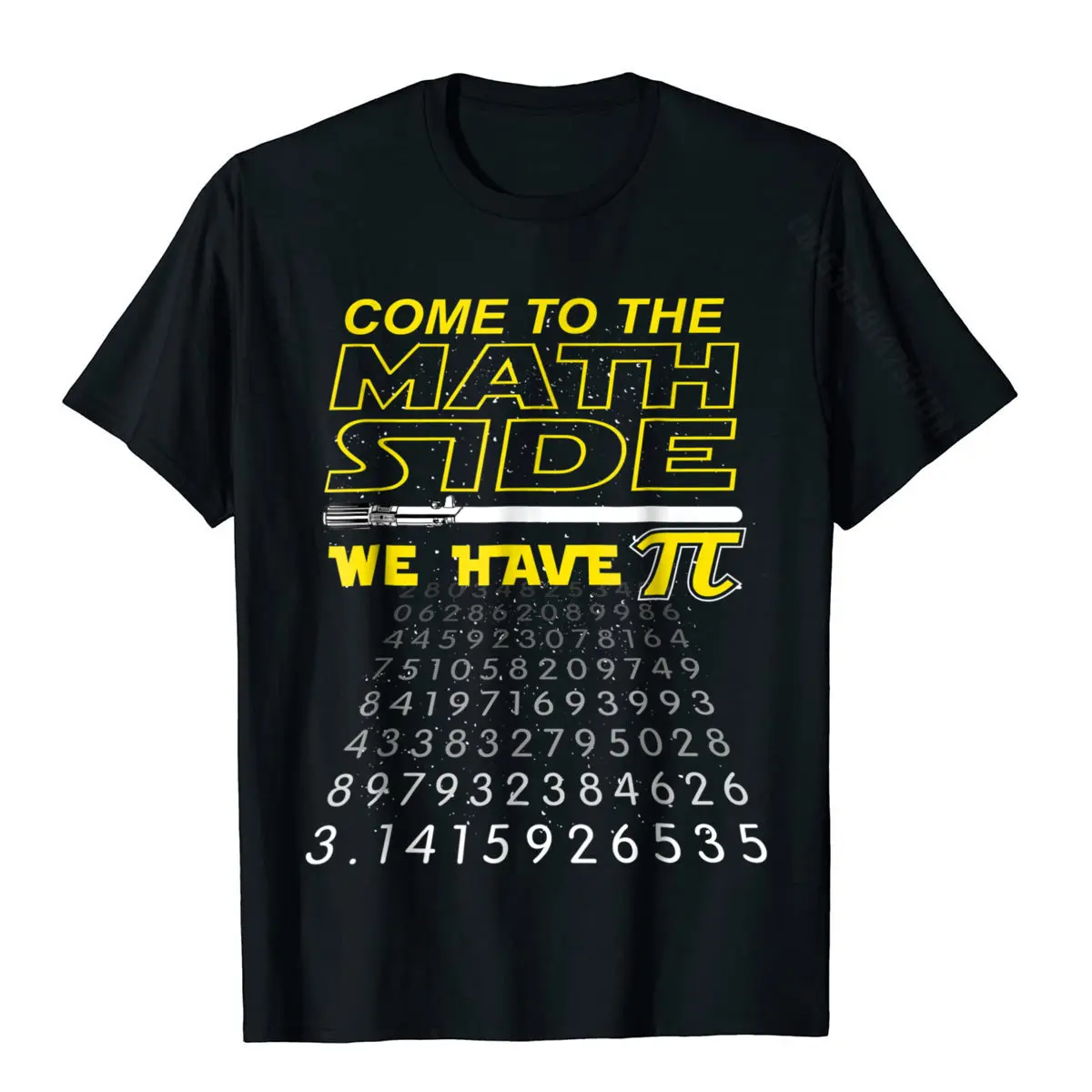 Crazy Top T-shirts Graphic Short Sleeve 3D Printed 100% Cotton Fabric Crew Neck Men's Tops Shirt Normal T-Shirt NEW YEAR DAY Come To The Math Side We Have Pi Math Geek Nerd T-Shirt__1999 black
