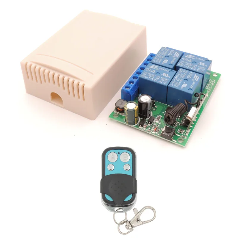 Пульт дистанционного управления 433Mhz 220V 4CH 10A rf переключатель релейный приемник и передатчик для пульт дистанционного управления для гаража и дистанционного светового переключателя - Цвет: 1RC 1B