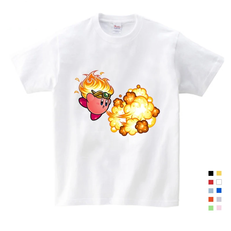 

2020 Kirby Game Children T-shirt Pure Cotton Short Sleeve Round Neck Shirt Children Clothes High Quality Baby T-shirt 3T-9T