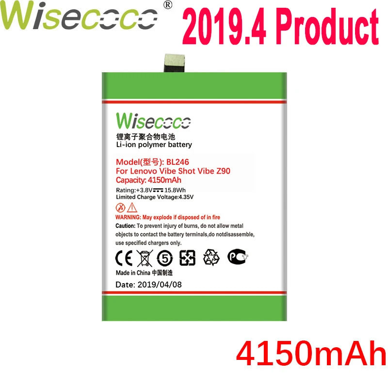 

WISECOCO 4150mAh BL246 Battery For Lenovo Vibe Shot Vibe Max Z90 Z90-3 Z90-7 z90a40 Mobile Phone Latest Production+Tracking Code