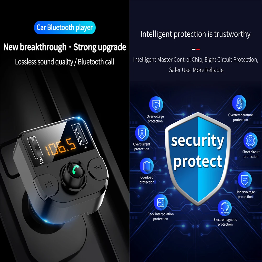 Автомобильный комплект громкой связи беспроводной Bluetooth fm-передатчик ЖК MP3-плеер USB зарядное устройство 2.1A автомобильные аксессуары громкой связи