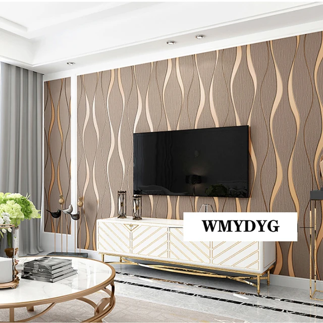 3D Striped Wallpaper For Walls Roll Living Room TV Background Wall  Decoration Paper Wall Papers Home Decor Modern Papier Peint - AliExpress