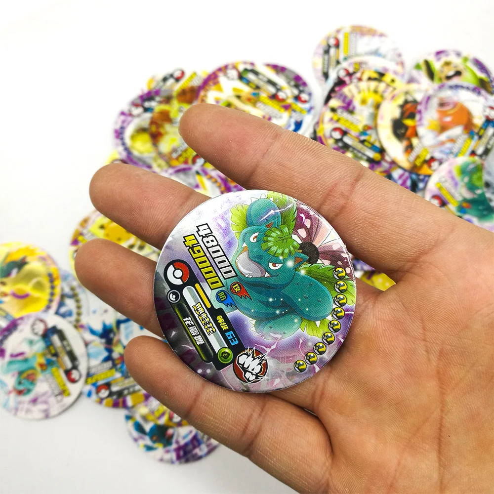 TAKARA TOMY игрушки покемон круглые карты 288 шт. блестящие Пикачу флеш-карта коллекции 12 шт./кор. 24 коробки/набор Настольная игра для детей