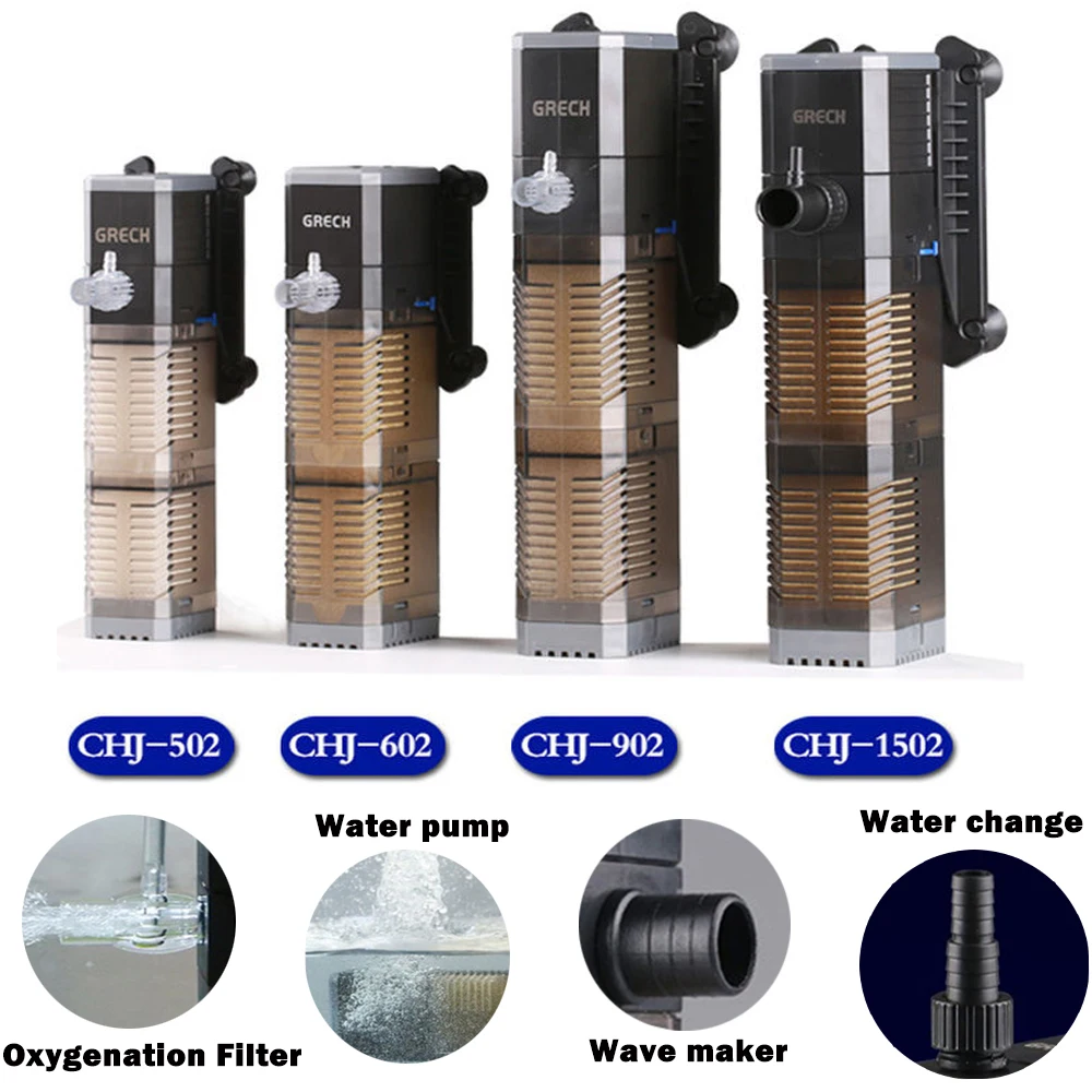 

SUNSUN Internal Filter Submersible Power Pump Oxygenation Water Change Wave Maker For Aquarium Fish Tank 500L/H-1500L/H 7W-25W