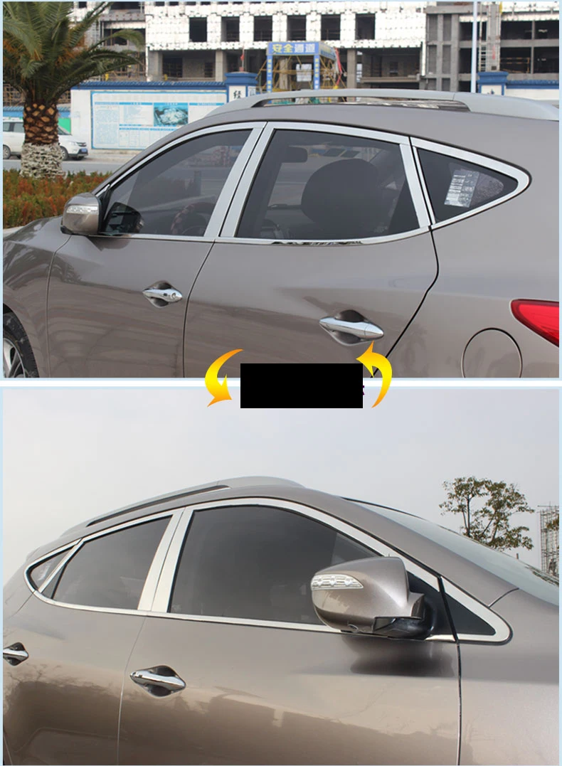 Нержавеющая сталь окна автомобиля планки для hyundai tucson 2010 2011 2012 2013 ix35 tucson ix