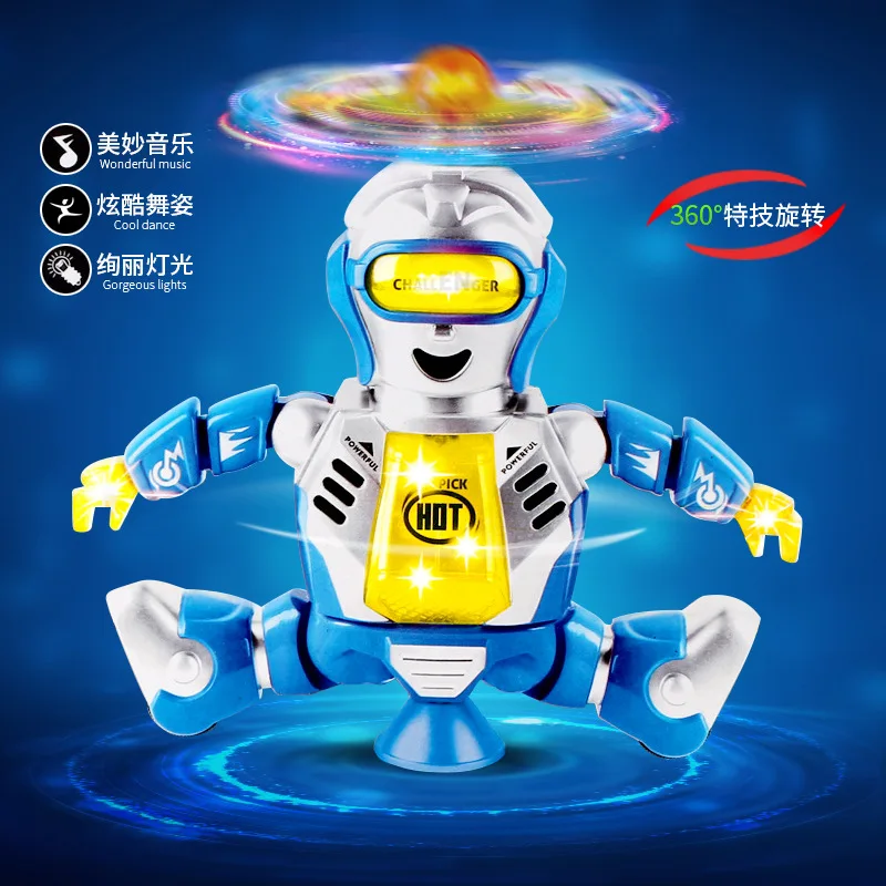 

Electric 360-Degree Rotating Dancing Robot Light And Sound Universal Robot Hot Dance King of Challenge