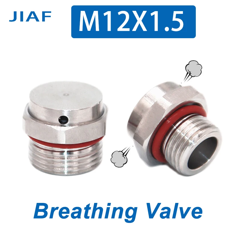 1PCS 304 Stainless Steel Waterproof Air Vent Valve M12*1.5 Screw In Protective Vent Plug 12mm E-PTFE Metal Breather Vent Valve