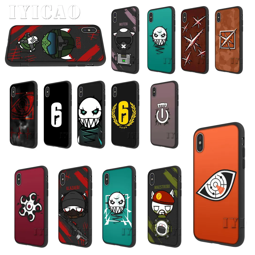 

IYICAO Rainbow Six Siege 6 Soft Silicon for iPhone 5 5s SE 10 X XS XR XS Max 6 6s 7 8 Plus 11 pro max Phone Cover