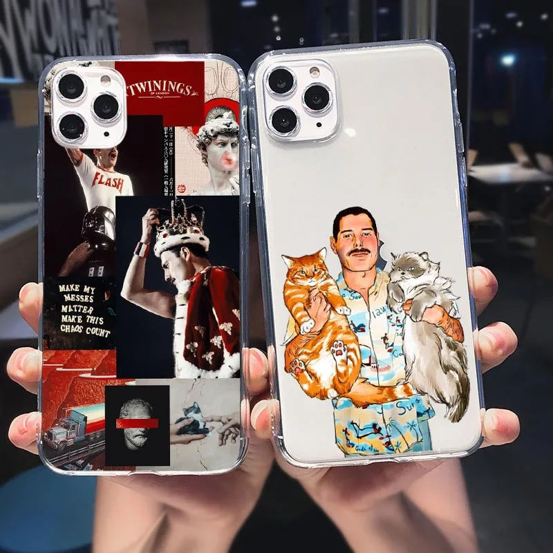 Freddie Mercury Queen band Phone Case For iPhones 13 Pro Max 12 11 6s 7 8 Plus SE 2020 XS XR X Soft Silicone Cover | Мобильные