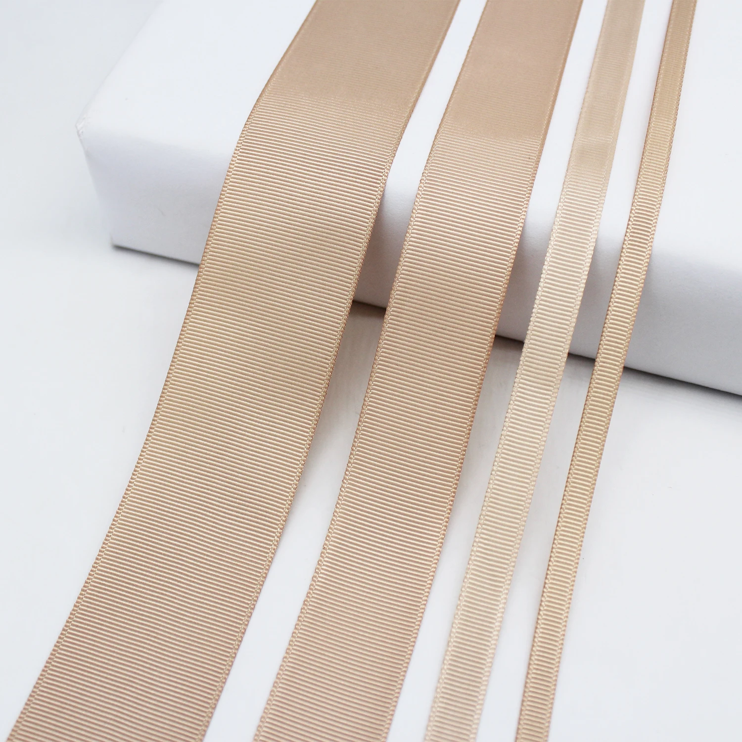 5 Meter/Lot Tan Solid Color Grosgrain Ribbon Polyester Fabric Silk Satin Ribbon For DIY Gift Accessories 1/4" 3/8" 5/8" 1" 1.5"