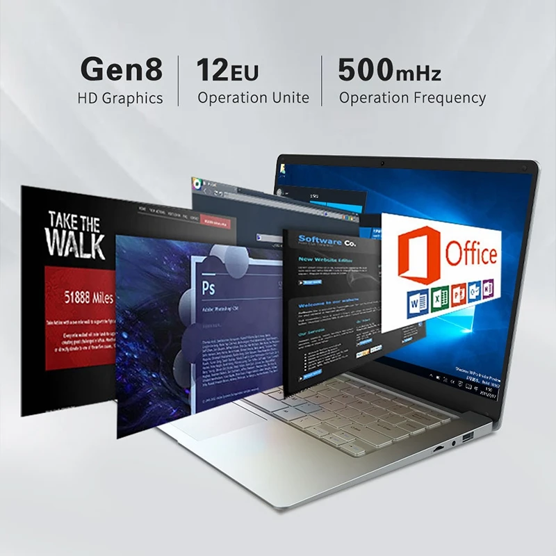 Jumper EZbook A5 14 Inch Laptop 1080P FHD Intel Cherry Trail Z8350 Quad Core Notebook 1.44GHz Windows 10 4GB LPDDR3 64GB EMMC EU