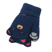 Рождественская одежда для малышей, детей, зимняя теплая Вельветовая вязаная варежки с рисунком оленя, перчатки для мальчиков и девочек, детские уличные перчатки