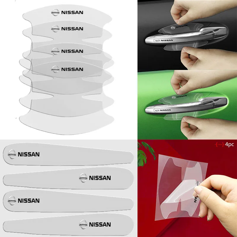 8pcs Car Door Handle Sticker Automotive Stickers For Nissans Tiida Sylphy Teana Note X-Trail 1 2 T31 T32 Serena Almera Qashqai