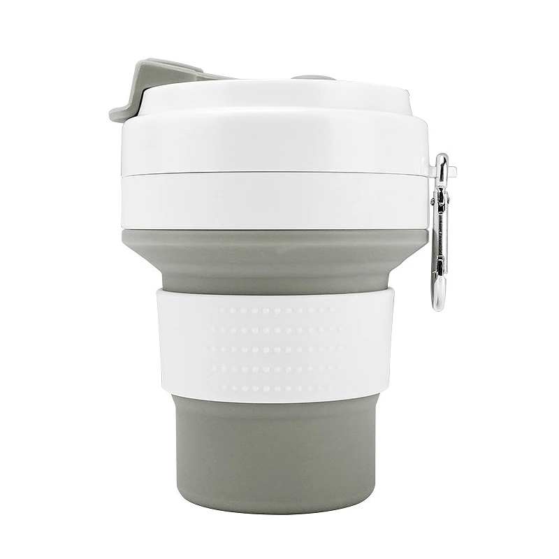 

Travel Bottle Portable Telescopic Cup Outdoor Camping Coffee Cup With Straw Telescopic Cup Gray