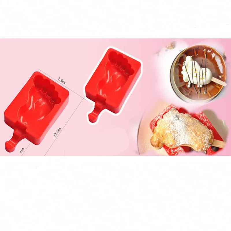 Hot Sale Silicone Cute Ice Pop Molds Popsicle Molds Ice Trays Ice Cream Maker Frozen Holder Mould with Sticks Kitchen Tools
