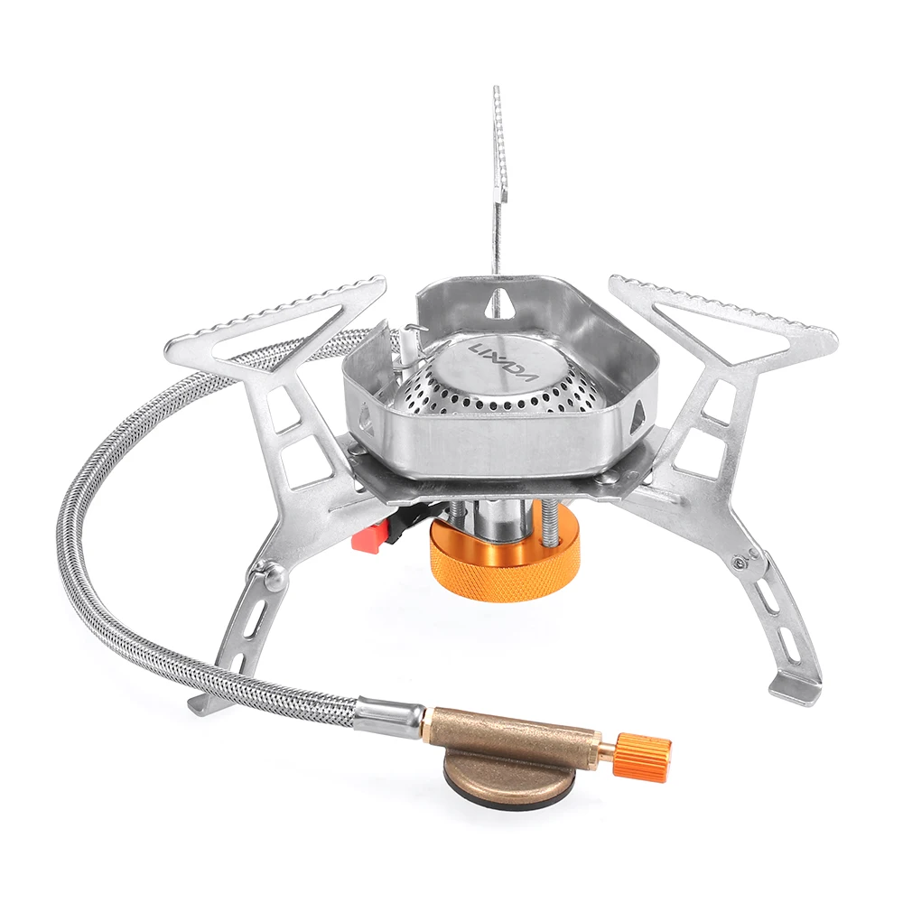 Foldable Windproof Camping Gas Stove Portable Outdoor Cooking Folding Piezo Ignition Gas Stove with Box