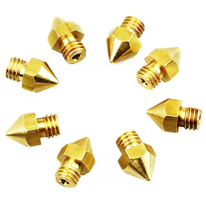 3D Printer Part 0.2/0.3/0.4/0.5/0.6mm Copper Extruder Threaded Brass Nozzle Multiple Sizes Filament Extruder Print Head Dropship