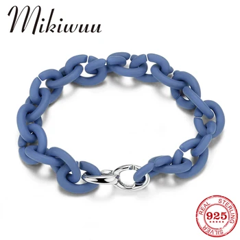 

Top Quality Silver Charm Beads Personalized Rubber braceletss Ocean Blue Link Charm Bracelet for Women Men Jewelry Gifts