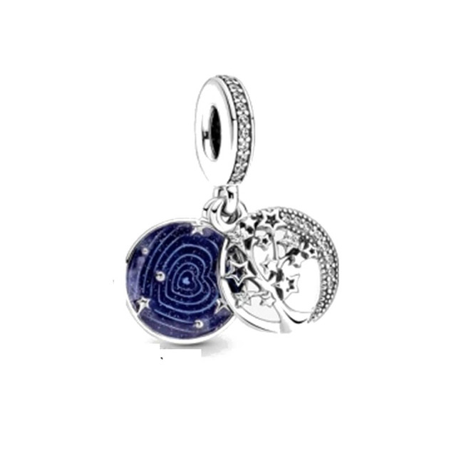 European  925 Sterling Silver Christmas Blue Moon Star Tree Halloween Skull Jack Beads Fit Original Pandora Charms Bracelet
