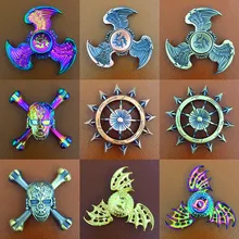 Призрак Летающий орел Радуга рука палец Спиннер Гальванизированный Гибридный подшипник Zilver цинковый сплав металла EDC три Спиннер