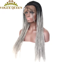 Vogue queen T1b серый длинный парик синтетический парик на кружеве Термостойкое волокно Ежедневное ношение для женщин