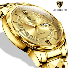 

LIGE Men Automatic Mechanical Watches Luxury Brand Business 316L Steel Waterproof WristWatch Men Fashion Clock reloj hombre+Box