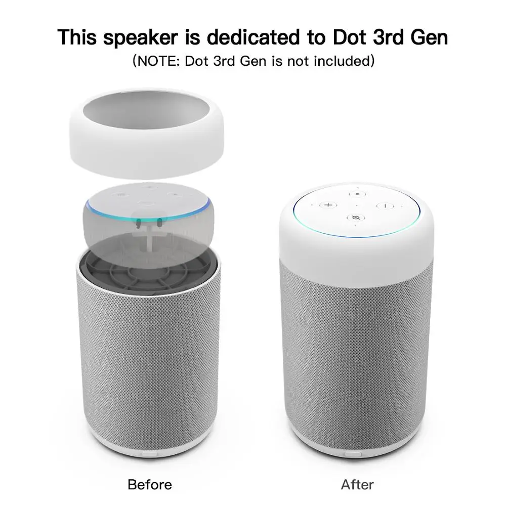 Портативное зарядное устройство GGMM с аккумулятором для Echo Dot 3 го поколения 15 Вт 360